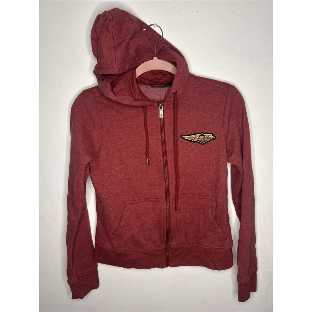 Harley Davidson 120th Anniversary‎ Special Zip Front Hoodie Red Heather Women S
